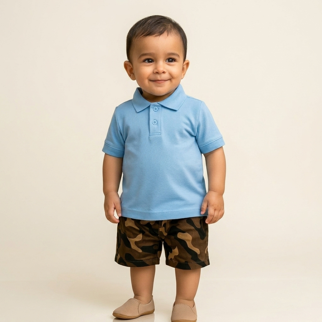 QutyMom Classic Polo T-Shirt – export-quality organic cotton baby polo made in Kerala